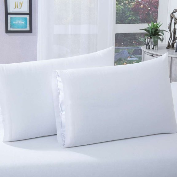 Par de fundas de almohada Esencial Estándar Blanco Colchas Concord Esencial