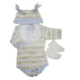 thumbnail image 3 of Muñeca Reborn, accesorios para bebés, de 4 piezas para y niñas recién nacidos de 17-18 pulgadas, mameluco a rayas con estampado de animale Yotijar Doll Rompers Hat Bib, 3 of 8