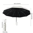 thumbnail image 4 of Xihbxyly Paraguas Automático Resistente Al Viento con Mosquetón - Paraguas de Viaje Grande de 27 Pulgadas, Negro/Blanco, Diseño Resistente de 10 Varillas, Apertura y Cierre Automáticos, Impermeable y, 4 of 7