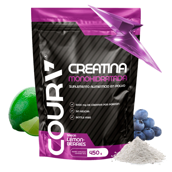 Suplemento Alimenticio en Polvo COURA Creatina Monohidratada Fuerza y Resistencia Sin Azúcar 450 g