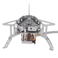 thumbnail image 4 of Estufa de campamento a prueba de viento, estufa de Gas portátil ligera a prueba de viento de 3 núcleos para Picnic con mochila al aire libre, 4 of 12