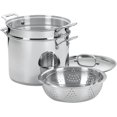 thumbnail image 1 of Juego de olla para pasta y vaporera Cuisinart Chef's Classic de 12 cuartos, color plateado, 1 of 5