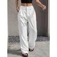 thumbnail image 4 of Pantalones Anchos y Holgados para Mujer, Estilo Palazzo Harén, Informales, A Rayas, con Cintura Elástica y Bolsillos S, 4 of 7
