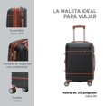 thumbnail image 2 of Maleta de Cabina ABS Cairo 20" Negro/Café, Ligera y Resistente, 2 of 8