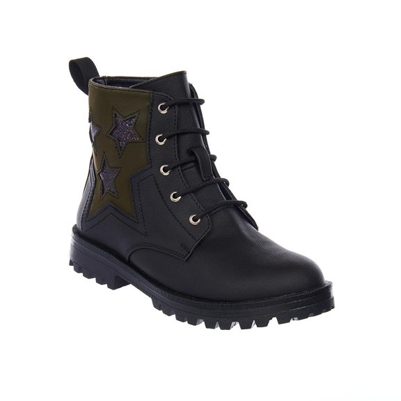 Bota Niñas Infantil Moda Casual Con Estrellas Negro negro 18