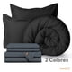thumbnail image 2 of Set Edredón Acolchado Dreamlab con Fundas de Almohadas y Juego de Sábanas Hipoalergénico Matrimonial Sobredimensionado Negro y Grafito, 2 of 9