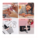 thumbnail image 4 of Pulidor Esmeril Taladro Para Uñas Acrilicas 35000rpm 68pcs Rosa Metalico Malubero, 4 of 5
