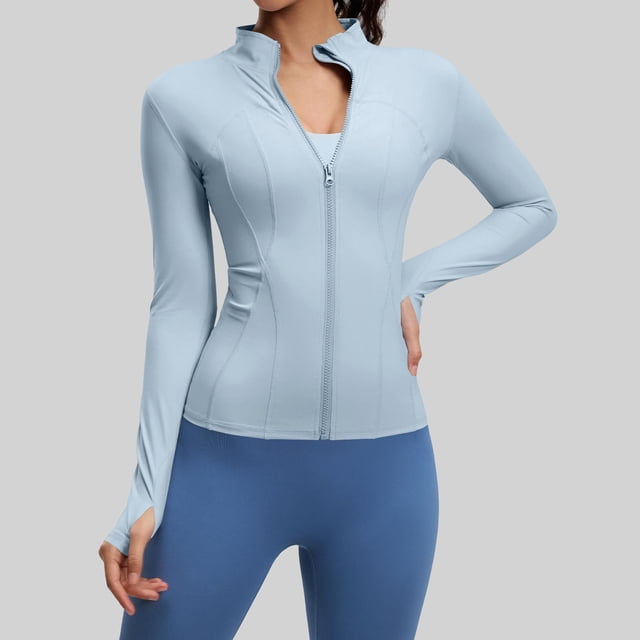 TaTaai Ladies Slim Fit Yoga Sports Jacket Fashion Nude Feeling Tight Fitness Outerwear for Running Training Workout Gym Daily Wear Gift