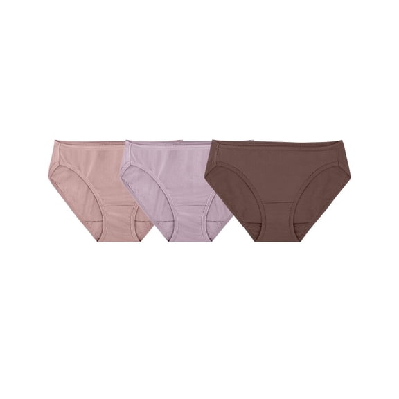 Bikini Fruit of the Loom para Mujer, Algodón Premium, Multicolor, 3 Piezas Talla 6