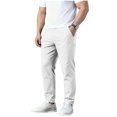 thumbnail image 4 of Amzcrzy Pantalones Clásicos Hombre Color Liso Cintura Elástica Cómodos Transpirables Elásticos Moda Informal Senderismo Pescar Correr Ejercicio Bolsillos Tallas S-3XL Blanco, 4 of 8