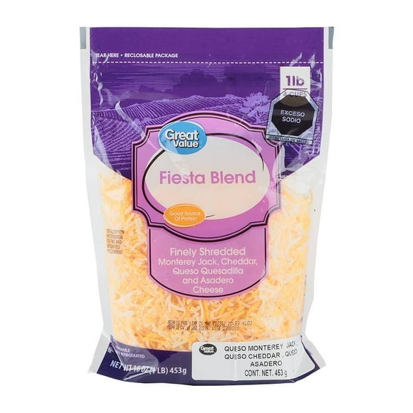 Queso Monterey Jack Great Value cheddar y asadero 453 g