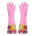 thumbnail image 2 of MTBLYS Guantes de limpieza con puños florales | Guantes largos de terciopelo de goma para uso doméstico | Agarre antideslizante para lavar platos y ropa, 2 of 5