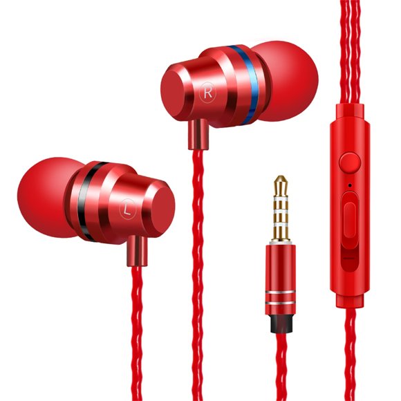 Auriculares con Cable Auriculares Estéreo en el Oído de 3,5 Mm con Micrófono, Super Auriculares Deportivos Hifi para Correr, Amplia Compatibilidad con Teléfono Tableta Y Computadora Portátil