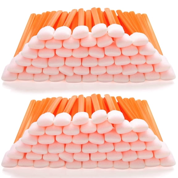 AAwipes Foam Swab Sticks (100 pcs Large Rectangular Foam Tips, 5.25", Orange) Cleanroom Cleaning Swa