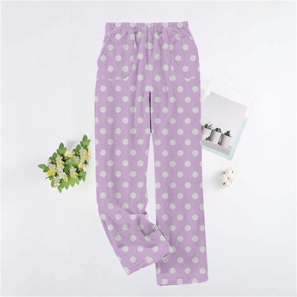 Puyaiuu Women's Pajama Pants With Pockets Flannel Pajama All kinds of Print Comfy Lounge Pant Fuzzy Sleep Bottoms with Pockets Gift