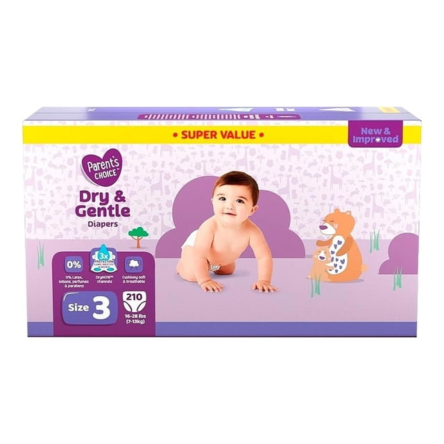Pañales para Bebé Parents Choice Etapa 3 Unisex 210 Piezas