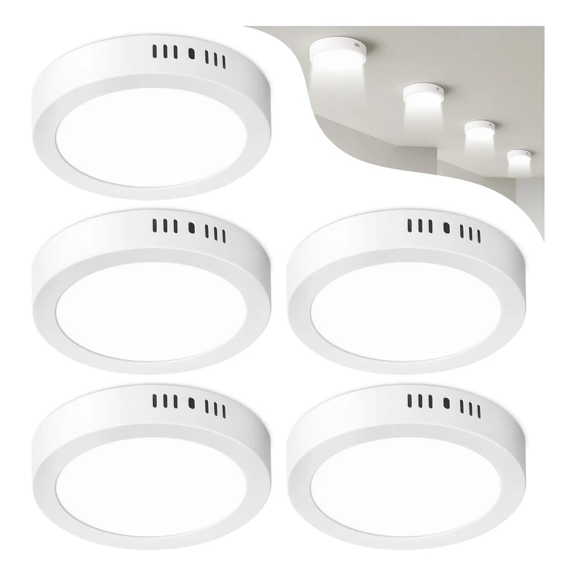 5pzs Lampara De Techo Sobreponer Led 18w Xtellar Blanco
