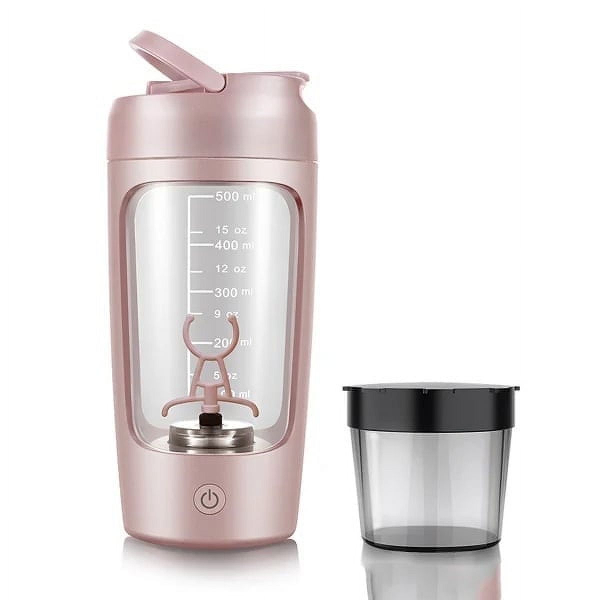 Botella de Agitador de Proteínas,Taza de Agitación Totalmente Automática con Caja de Polvo,Batería de 1200Mah 30 Usos de Mezcla de Alta Velocidad de 7000Rpm,Recipiente de Polvo de Proteína de Chocolat