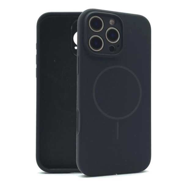 Funda Icon Case Silicon para iPhone 16 Pro Max, Carcasa, Protector, Uso Rudo, Antigolpes, Resistente, Esquinas Reforzadas, Protección de Cámara - Negro