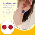 thumbnail image 3 of Minnieouse Pendientes redondos Llamativos Gotas para los oídos Galvanoplastia fina Incrustaciones de diamantes de imitación Espárragos para los oídos Ropa, zapatos y accesorios Miscelánea Rojo, 3 of 6