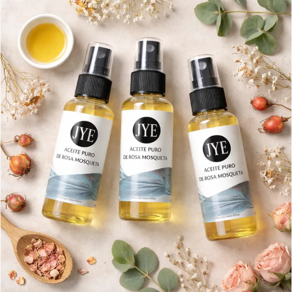 3 Frascos de Aceite de Rosa Mosqueta JYE Natural 60ml