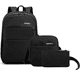 thumbnail image 2 of Set 3pzs, Estudiante Mochila, Impermeable Antirrobo ,con Puerto Usb, Adilier,ordenador Xtellar negro, 2 of 3