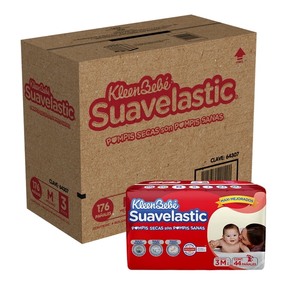 Pañales Kleenbebé Suavelastic Etapa 3  unisex 176 piezas