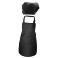 thumbnail image 4 of Delantal para niños y gorro de chef Delantal con 2 bolsillos Delantal de chef ajustable para niños y Negro M, 4 of 7