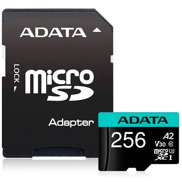 Memoria Micro SDXC Adata 256GB ADATA Premier PRO Clase 10 Juegos A2 Video 4K V30 AUSDX256GUI3V30SA2-RA1