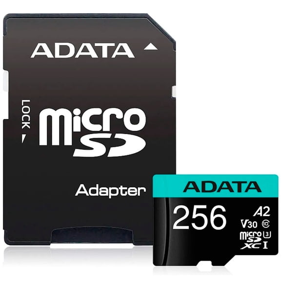 Memoria Micro SDXC Adata 256GB ADATA Premier PRO Clase 10 Juegos A2 Video 4K V30 AUSDX256GUI3V30SA2-RA1