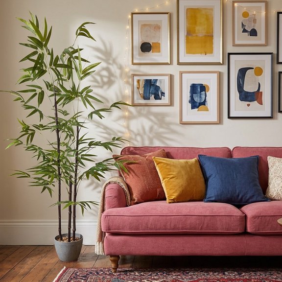 Planta artificial decorativa Artego con maceta Bambú grande de 170cm para hogar