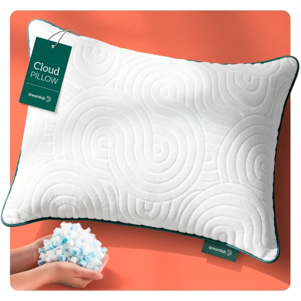 Almohada Dreamlab Cloud Pillow Altura Ajustable con Memory Foam y Microfibras Firmeza Media Hipoalergénica Tamaño Estándar
