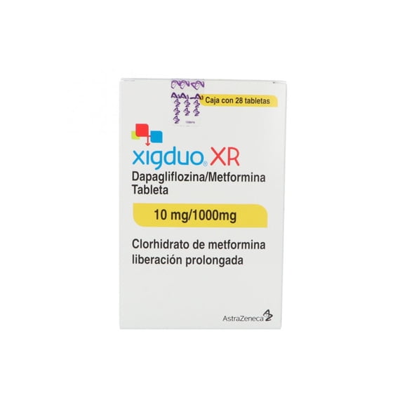Xigduo XR 10 mg/1000 mg 28 tabletas de liberación prolongada