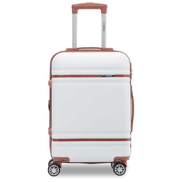 Maleta de Cabina ABS Cairo 20" Blanco Café, Ligera y Resistente