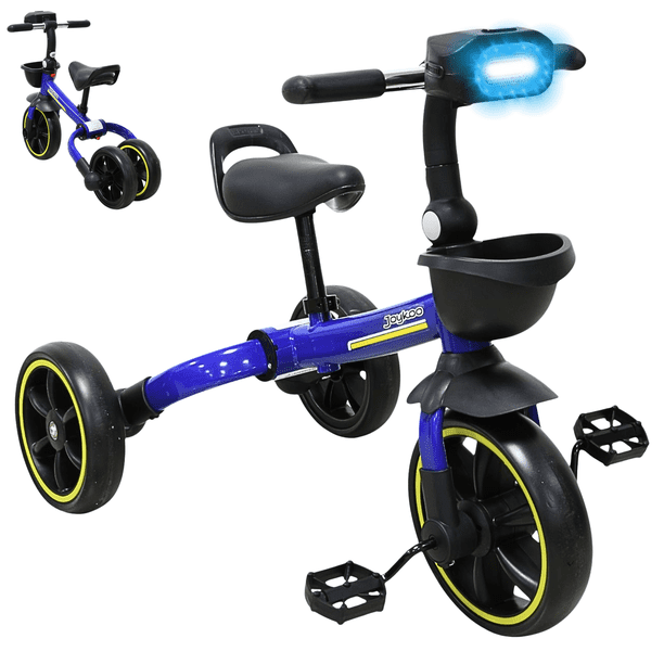 Triciclo 3 en 1 Plegable para Niño s Convertible a Bicicleta y Balance Bike Luz Sonido Apto a partir de 2 Años o Hasta 25 kg - Azul