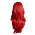 thumbnail image 1 of Peluca roja larga y rizada, universal, transpirable, suave, cómoda, con redecilla para el pelo para Halloween, Navidad, fiesta de cosplay, 1 of 12