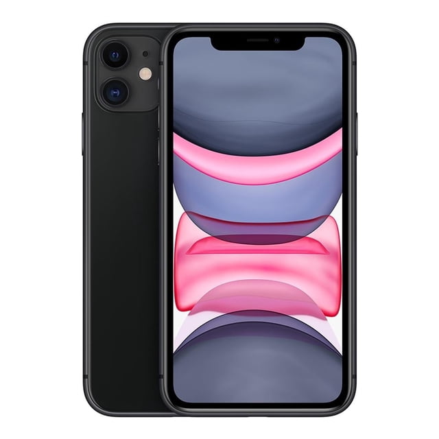 iphone 11 apple 64 gb negro at&t pantalla de 6.1 pulgadas en vista frontal y trasera, color negro, doble cámara trasera 12 MP y cámara frontal 12 MP, iOS 13 y batería que dura todo el día; también apto para fotografía móvil y como regalo de navidad.