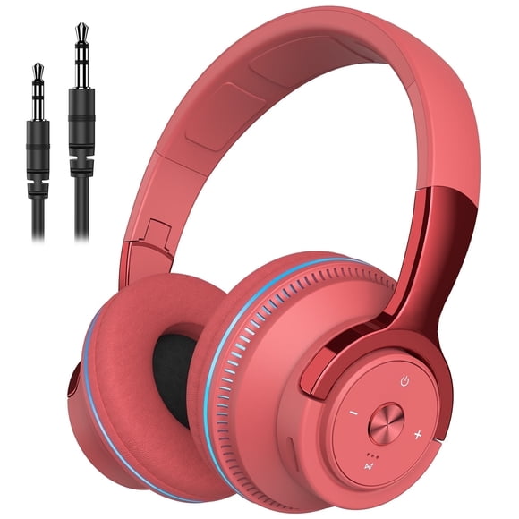 Cshidworld Audífonos Inalámbricos On-Ear, Estéreo HiFi con Bajos Mejorados, Modo Plegable E Inalámbrico con Cable, Audífonos Over-Ear con Aislamiento de Ruido, Micrófono y Control de Volumen para Lap