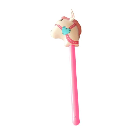 Caballo de juguete de palo de juguete inflable Juguete de palo divertido y ligero para festivales para niños Rosa
