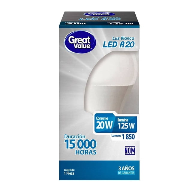 Foco LED Great Value 20 W Luz Blanca