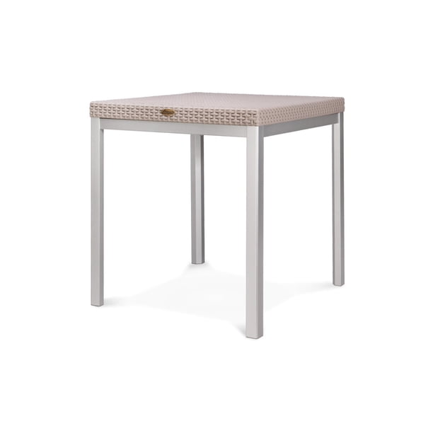 Lagoon Mesa de Comedor Cuadrada Tipo Rattan de Polipropileno, Patas de Acero, Protección UV, Apta para Exterior, Modelo Russ Lagoon Russ