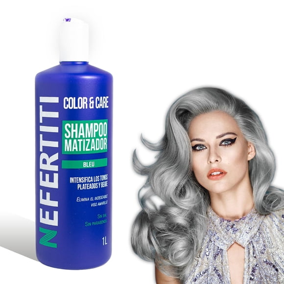 Shampoo Matizador Nefertiti Sin Sal Sin Parabenos Tonos Plata Y Beige 1lt
