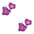 thumbnail image 3 of Cabezas de orquídeas artificiales elegantes Advancent 50 Uds. seda aspecto realista púrpura rojo 2Conjunto, 3 of 6