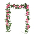 thumbnail image 2 of Adorno de pared de 2 piezas con rosas artificiales de 10 cabezas, ideal para San Valentín. Jarrones de cristal decorativos para dormitorio o sala de estar. Marco metálico. 230 cm (90,55, 2 of 9