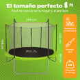 thumbnail image 3 of Trampolín Brincolín YEI Verde de 8 Pies con Red de Seguridad y Estructura de Acero 244 cm, 3 of 7