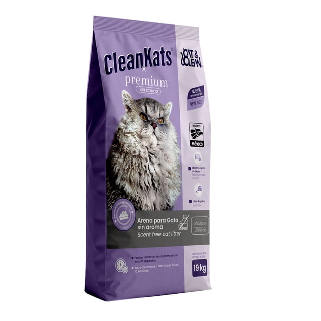 Arena para gato Cat & Clean CleanKats Premium SIN Aroma 19 kg