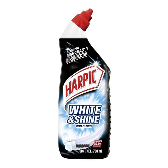 Limpiador desinfectante para inodoro Harpic white & shine bicarbonato 750 ml