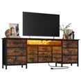 thumbnail image 1 of QinaQin Mueble para TV de 70 pulgadas con cajones, contacto eléctrico y luz LED, centro de entretenimiento para pantallas de 65, 75 y 80 pulgadas, 1 of 8