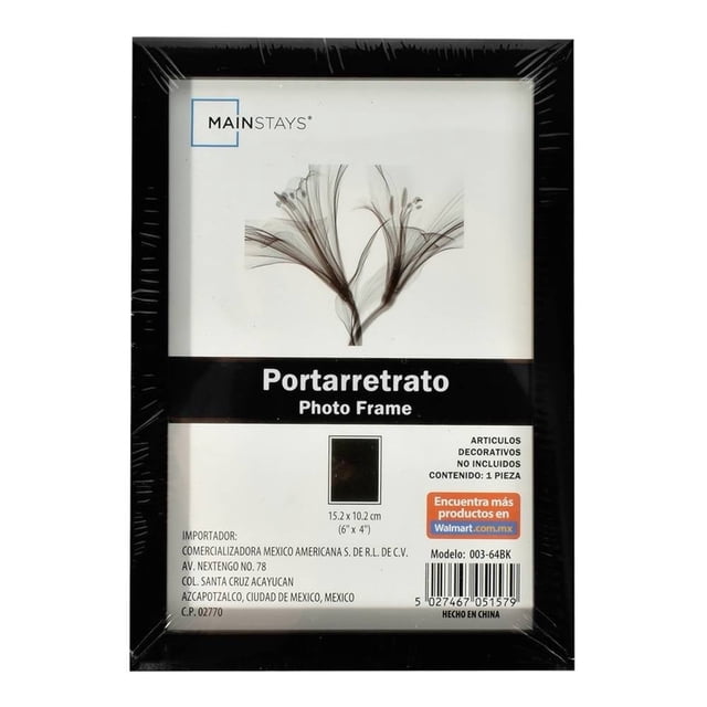Portarretrato Mainstays Negro 6 x 4 pulgadas