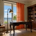 thumbnail image 1 of Cortina de ventana de encaje de poliéster, visillo calado que filtra la luz | Cortina decorativa transparente para sala de estar, balcón y dormitorio, 1 of 6